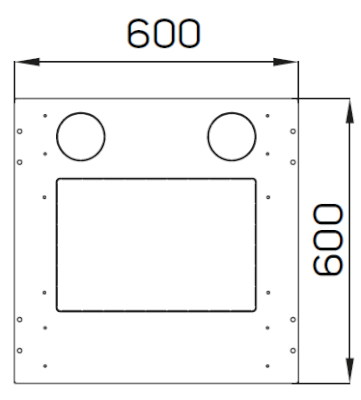 Baie Serv noire 15U 600x600 porte verre 800kg